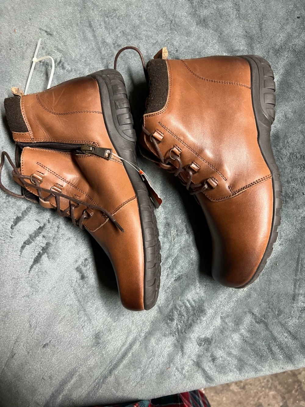 Propét Delaney Water-Resistant Leather Lace-Up Ankle Booties